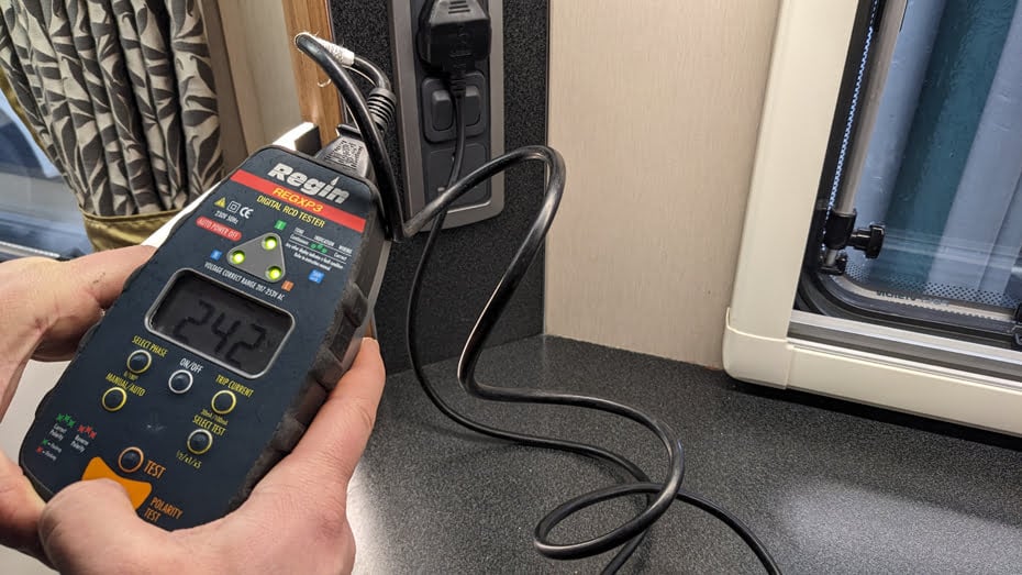 EICR electrical testing on a motorhome