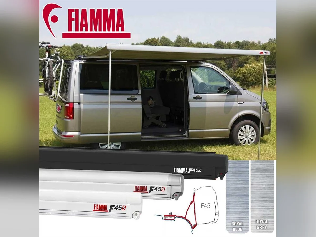 Awning fitted to a motorhome